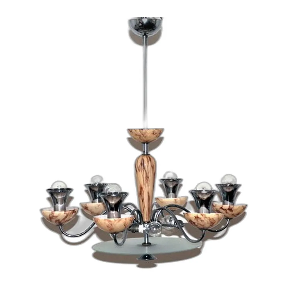 Art Deco Kronleuchter aus Chrom, 1930er