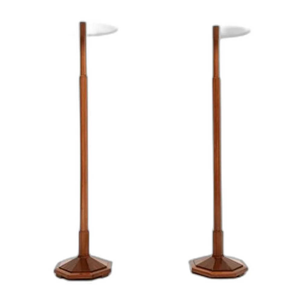 Art Deco Stehlampen aus Nussholz, 1930, 2er Set
