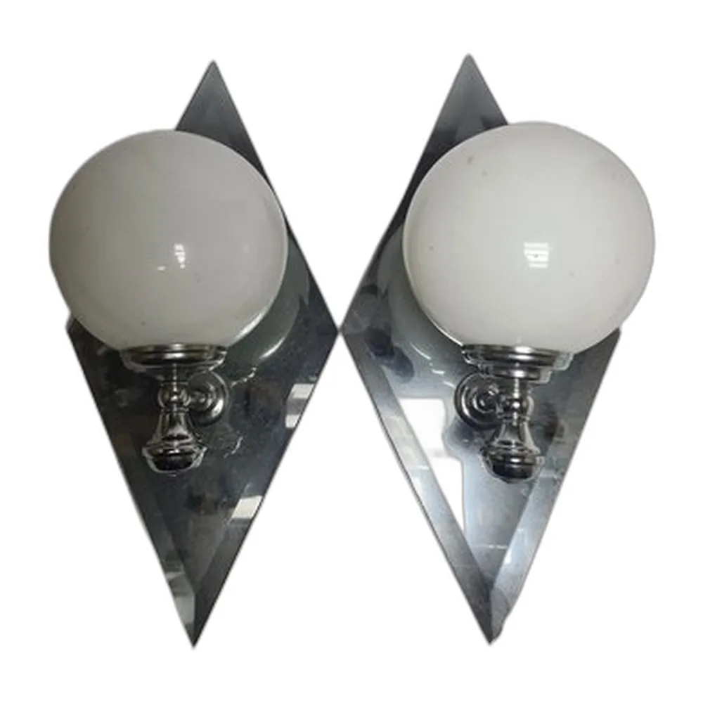 Art Deco Wandleuchten, Polen, 1960er, 2er Set