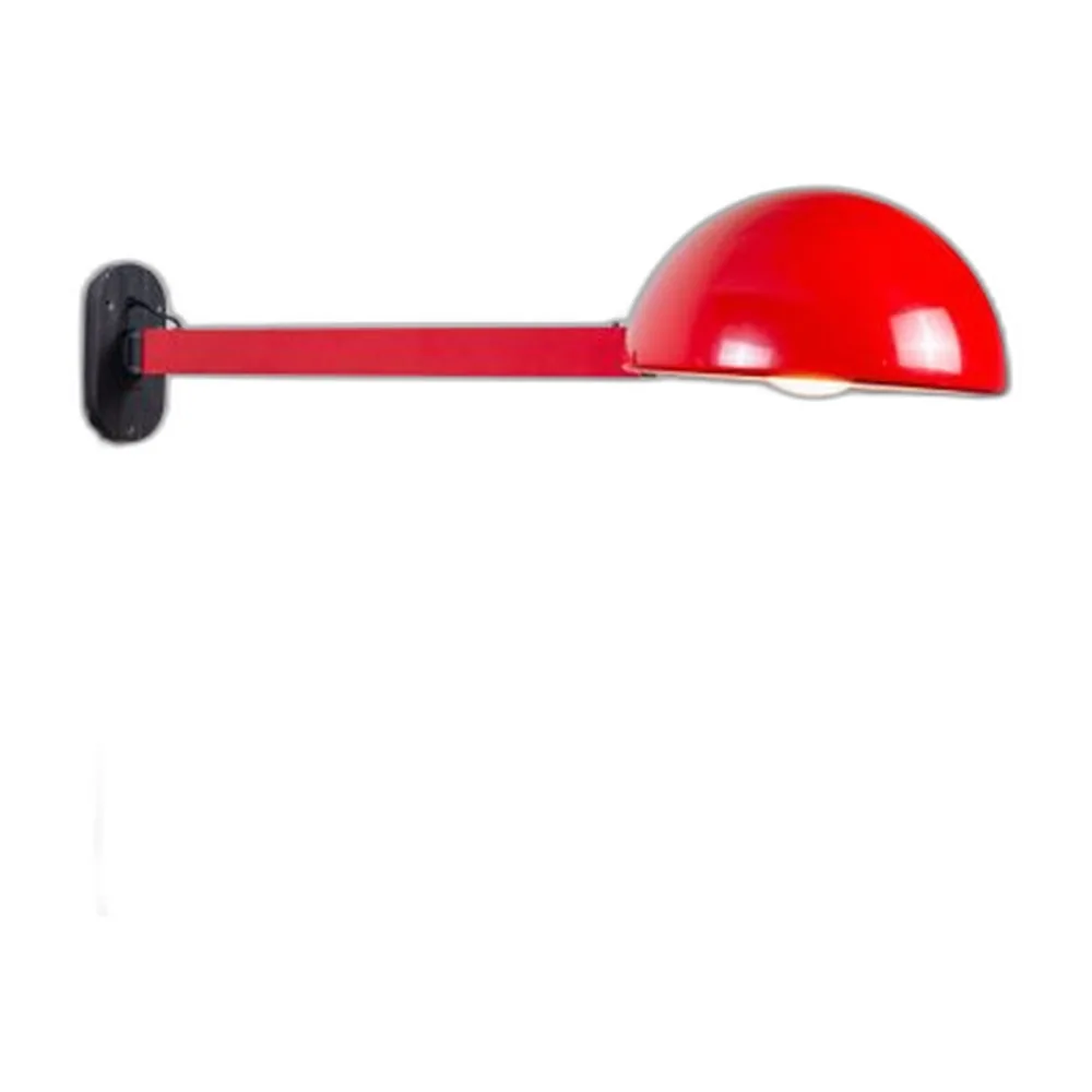 Ausziehbare postmoderne Wandlampe aus rotem Metall, 1970er