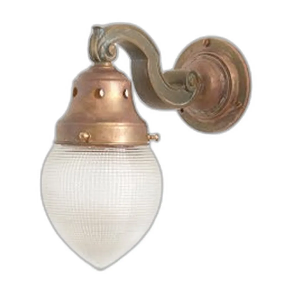 Dekorative Acorn Wandlampe aus Messing von Holophane
