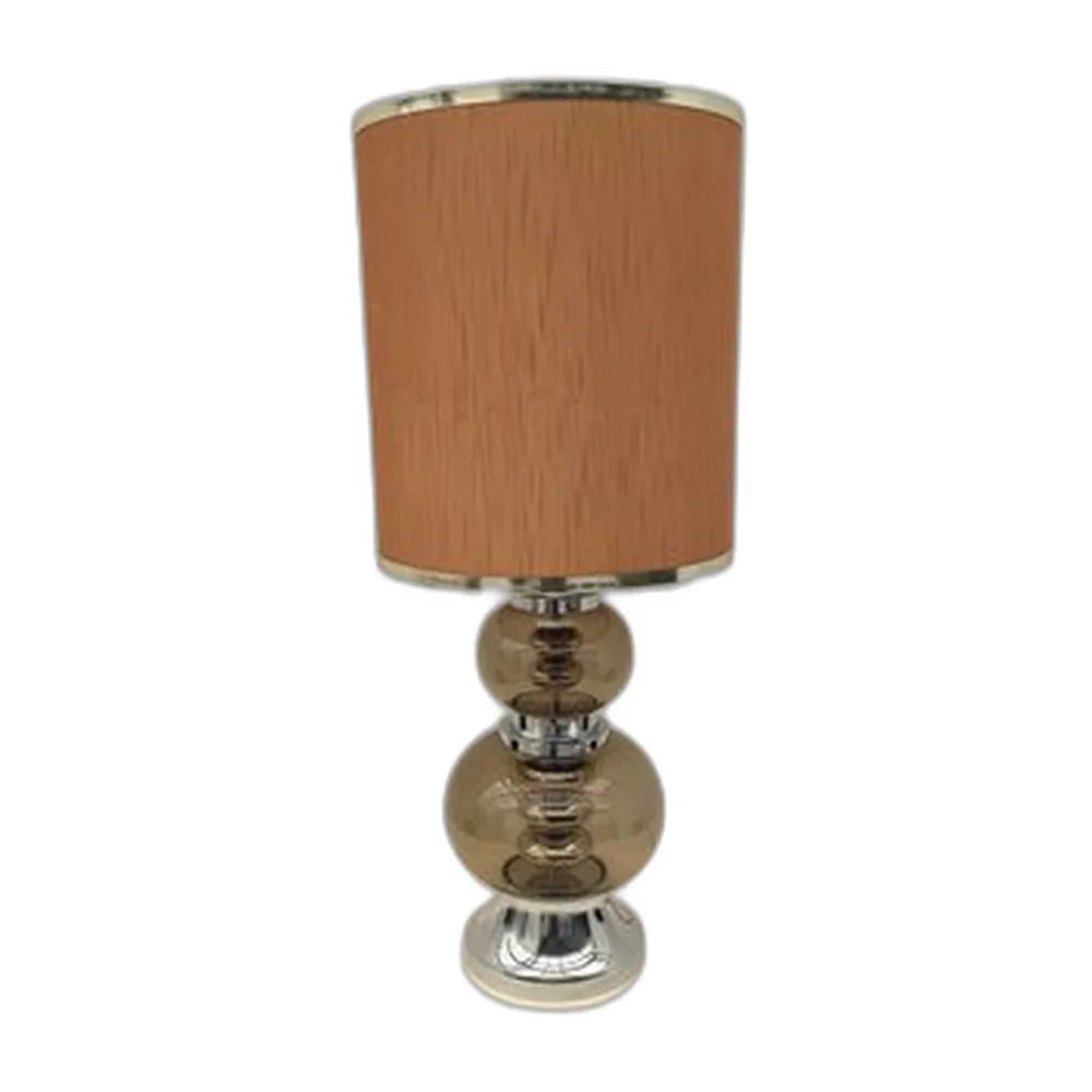 Deutsche Lampe aus Rauchglas & Chrom von Joseph Richard Essig, 1970er