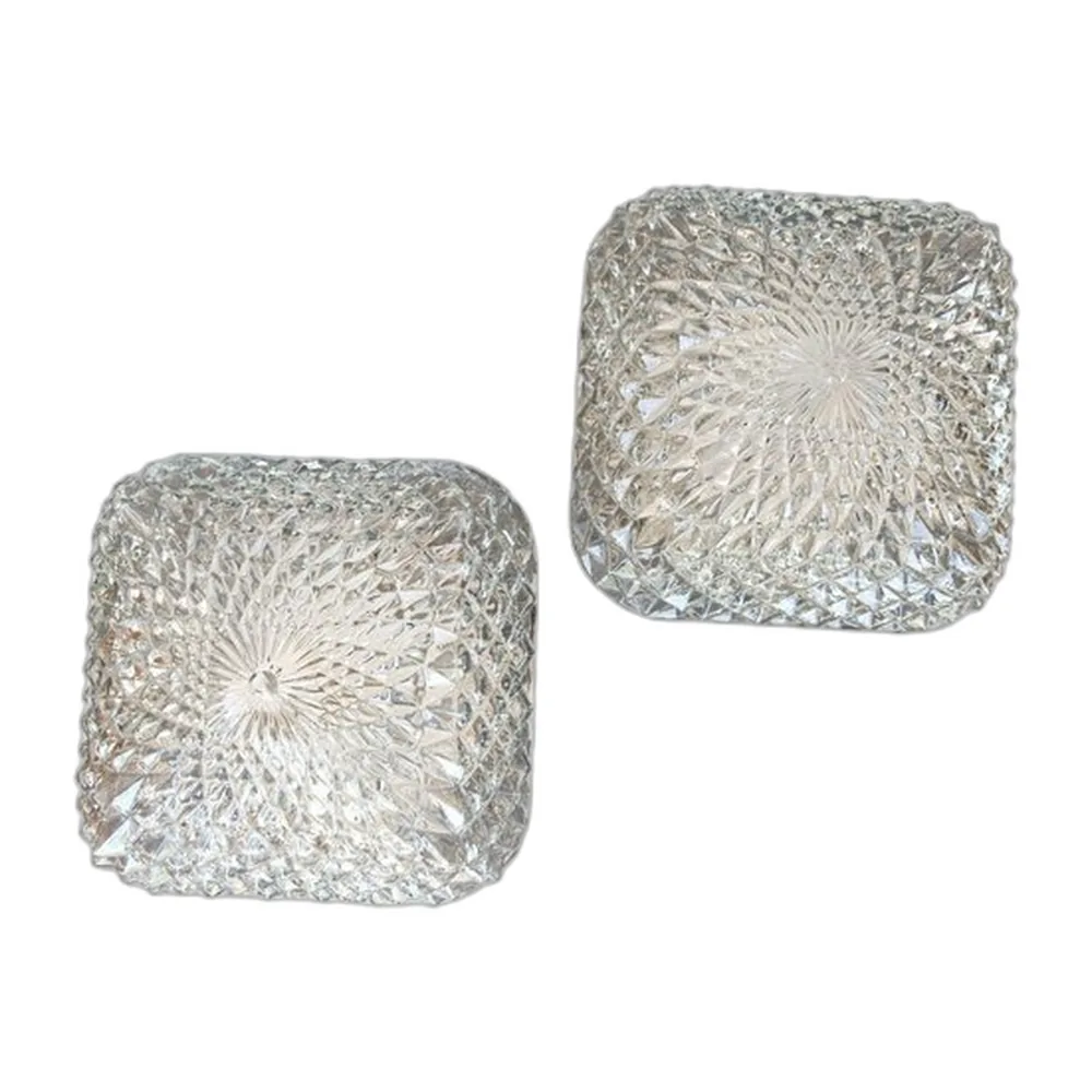 Deutsche Mid-Century Modern Glas Deckenleuchten, 1970er, 2er Set