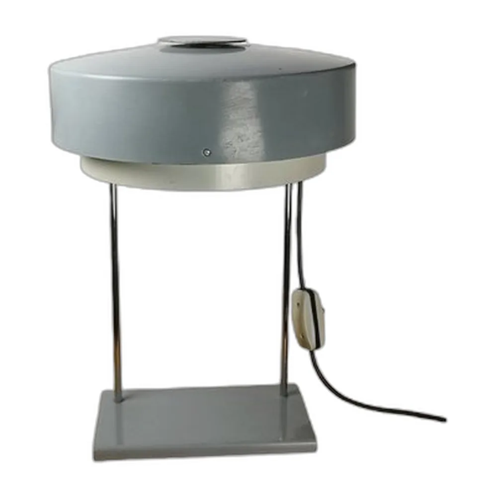 Graue industrielle Tischlampe, 1980er
