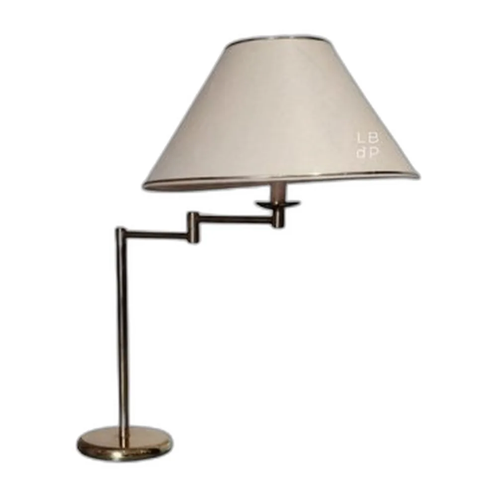 Große moderne Vintage Regency Tischlampe mit Messingarm, 1960er