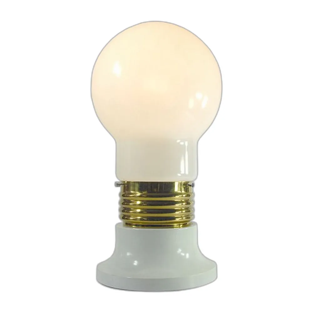 Große postmoderne italienische Tischlampe mit Glaskugel, 1970er