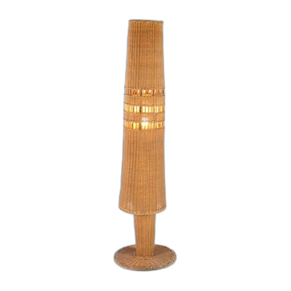 Große Stehlampe aus Korbgeflecht, 1970er