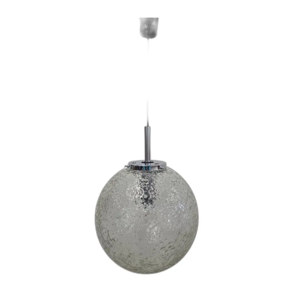 Hängelampe aus Eisglas von Hoffmeister Leuchten, 1960er