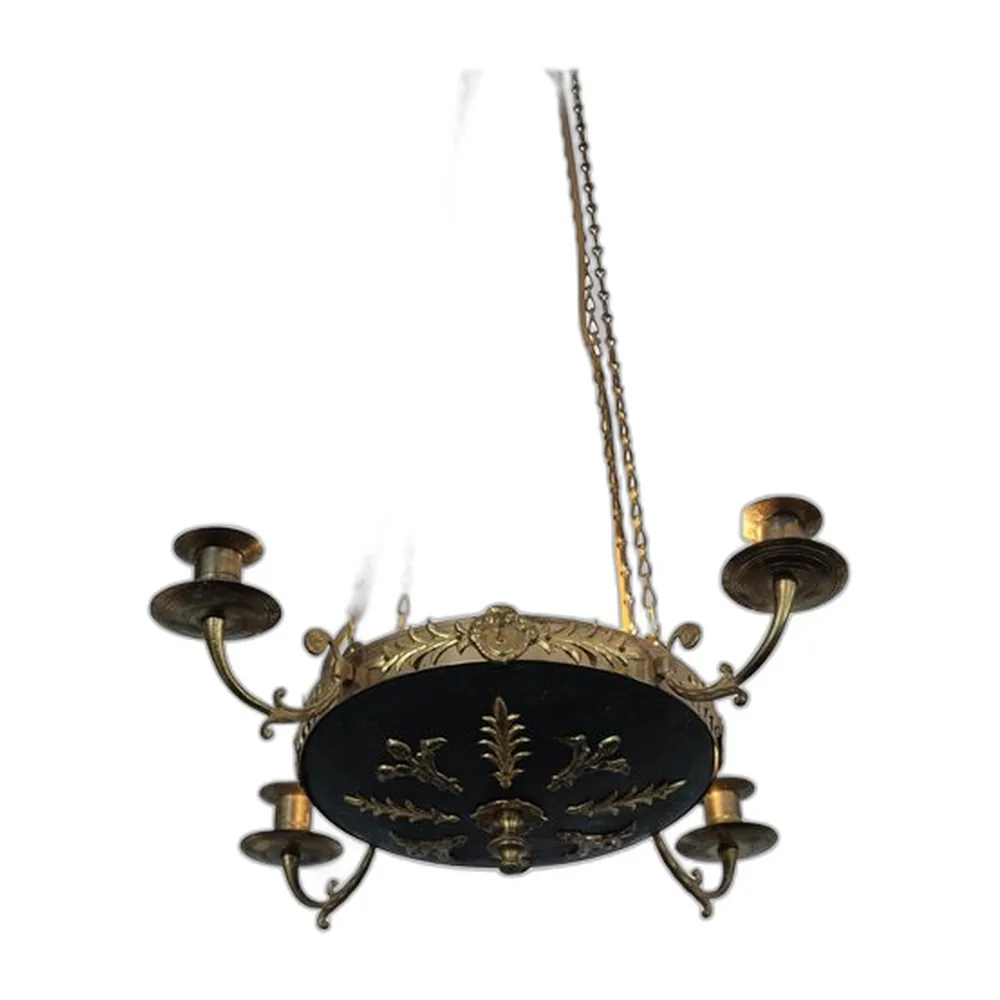 Hängelampe aus Messing mit Zwei Leuchten, 1890er