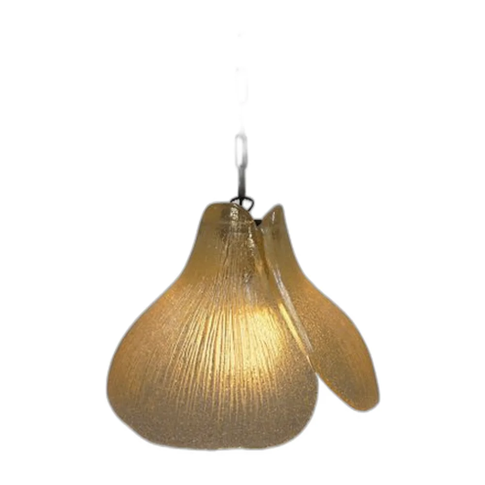 Hängelampe mit Glasblättern von Peill & Putzler, 1970er