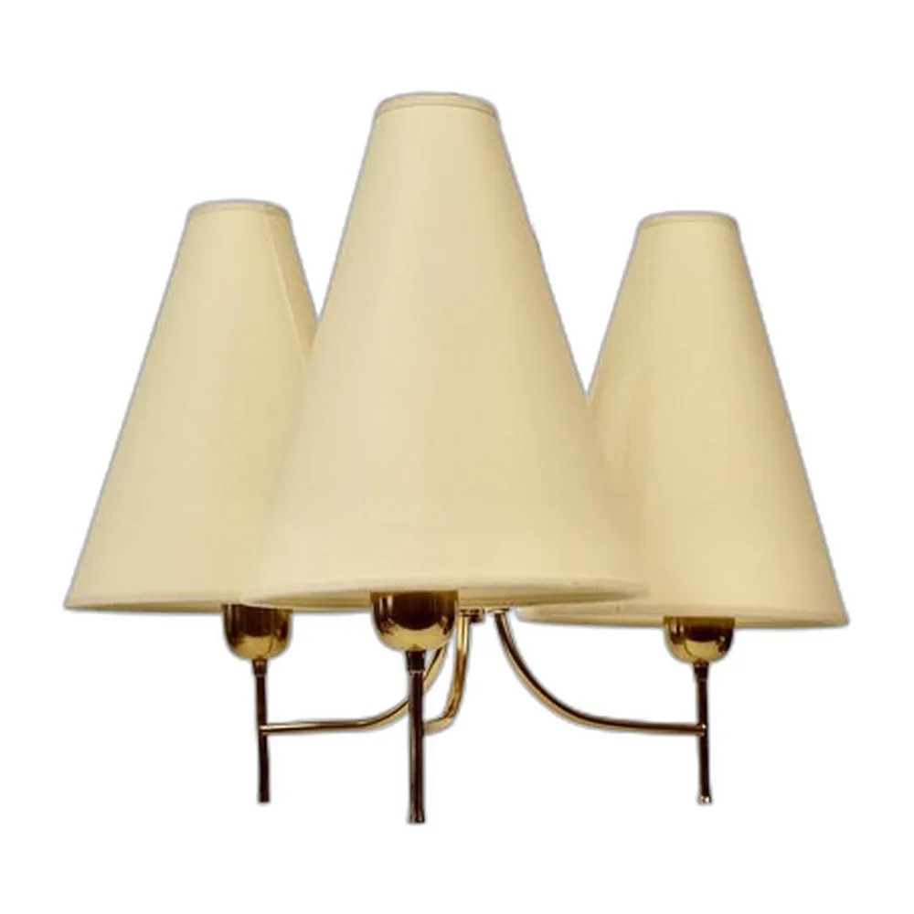 Mid-Century Kronleuchter aus Messing mit 3 Leuchten, 1950er