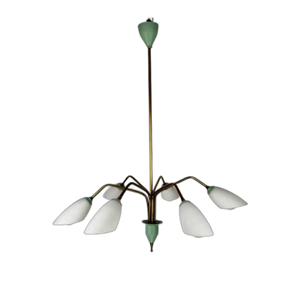 Mid-Century Spinnen Kronleuchter mit 6 Armen, Italien, 1960er