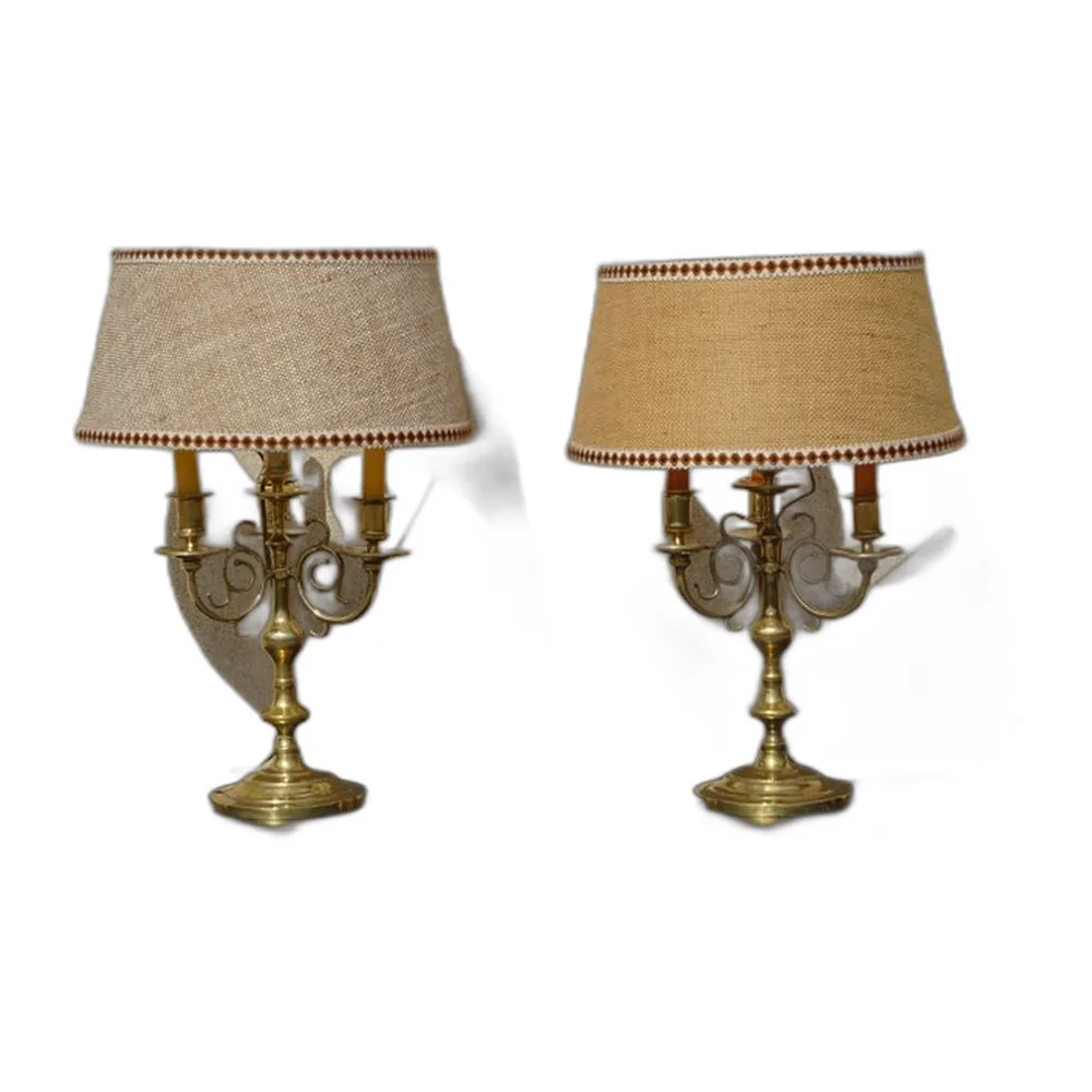 Nachttischlampen aus Kupfer, 1890er, 2er Set