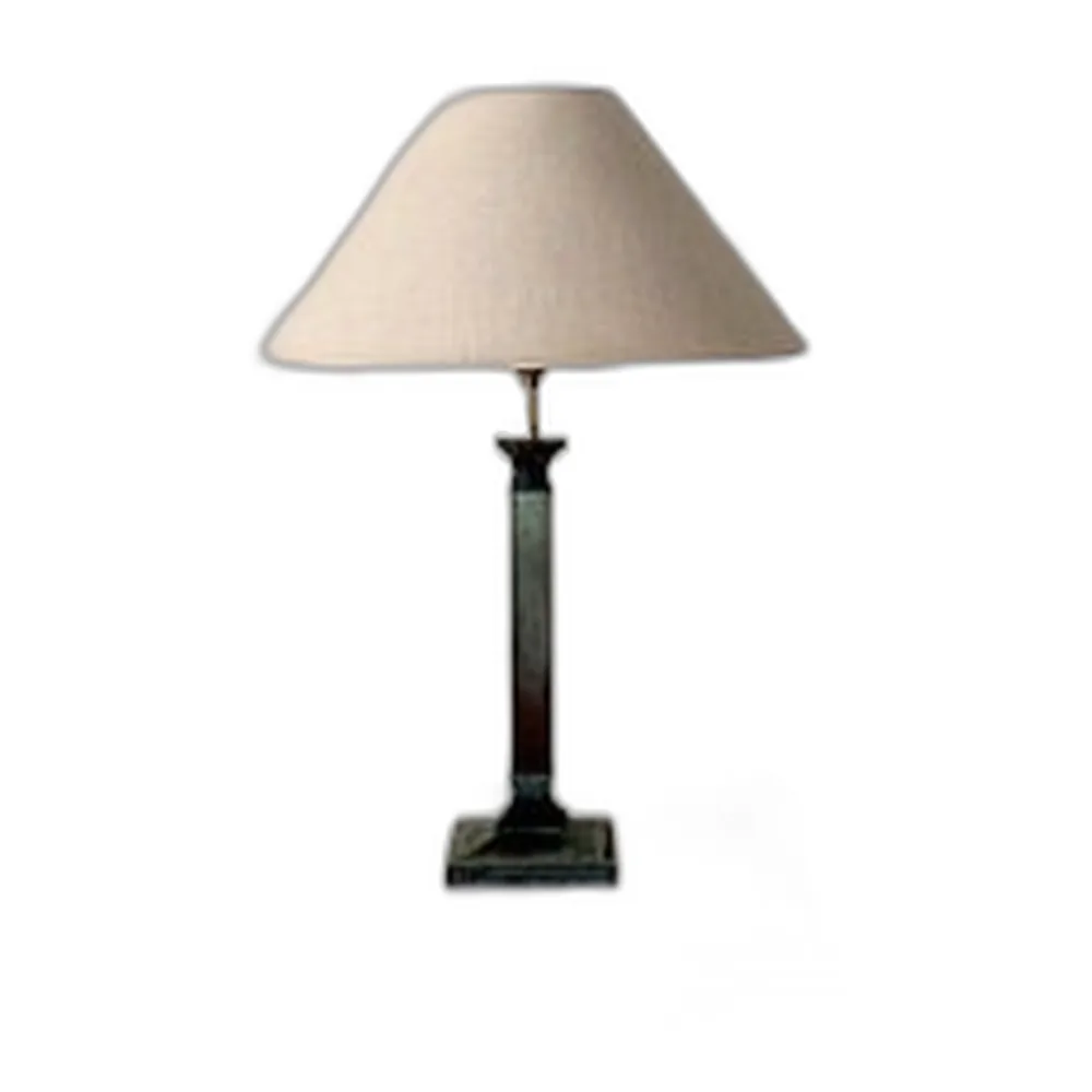 Säulenförmige Tischlampe aus Verdigris, 1950er