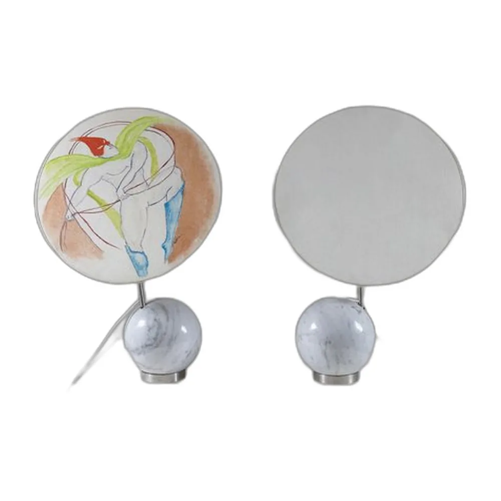 Tischlampen mit Marmorfuß, 1970er, 2er Set