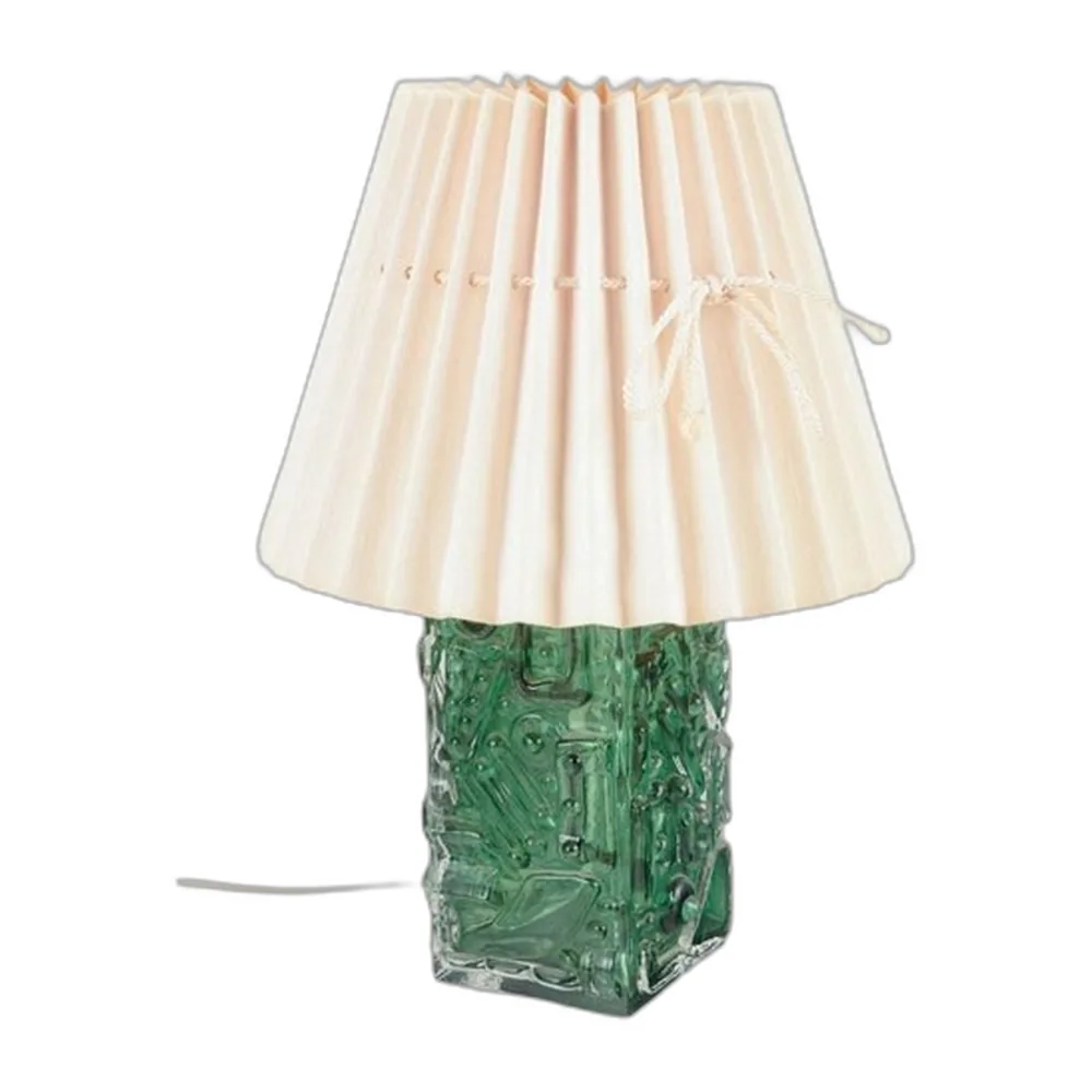 Tschechische Tischlampe aus geformtem Glas von Josef Schott, 1970er
