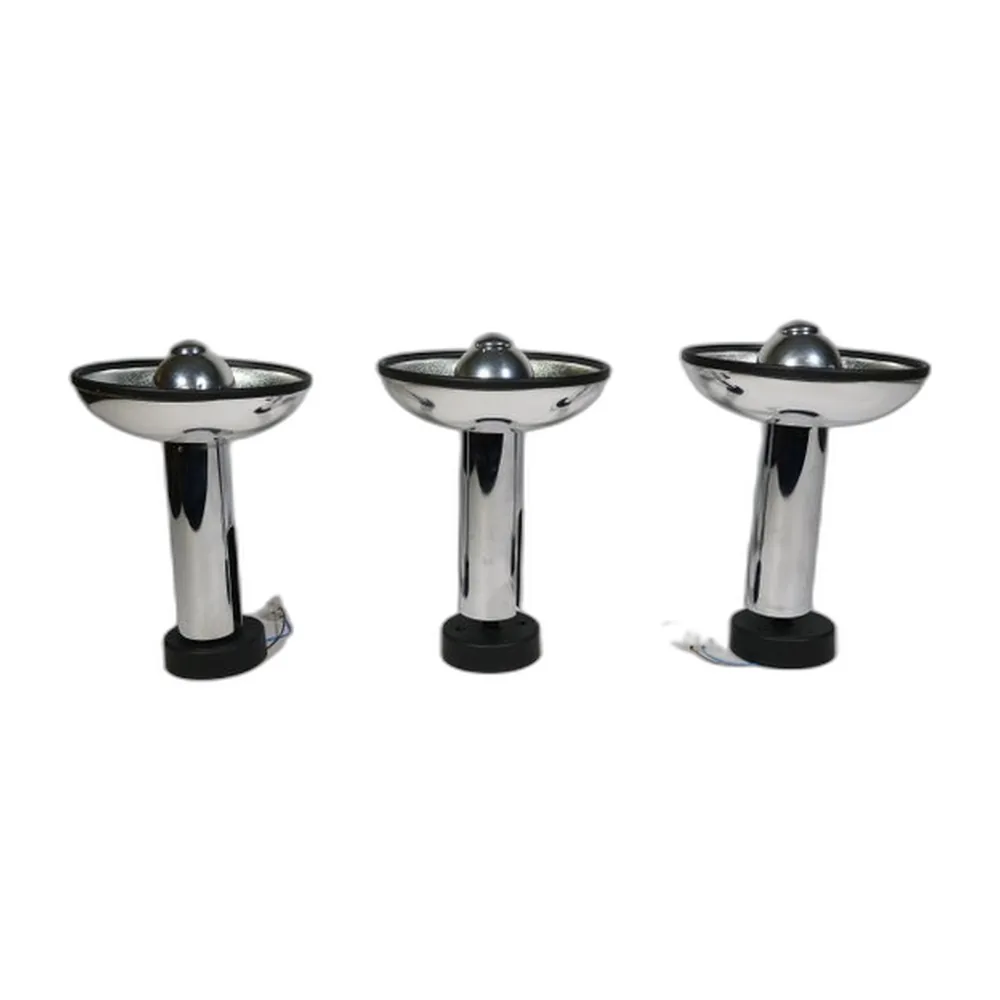 Verchromte Space Age Wandlampen von Staff, 1970er, 3er Set
