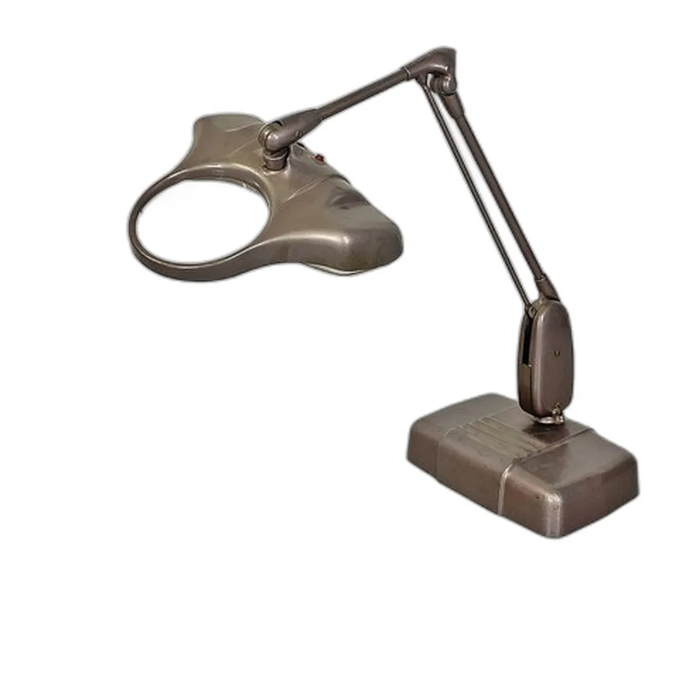 Verstellbare amerikanische M270 Lampe mit Lupe von Dazor Floating Leuchte, 1960er