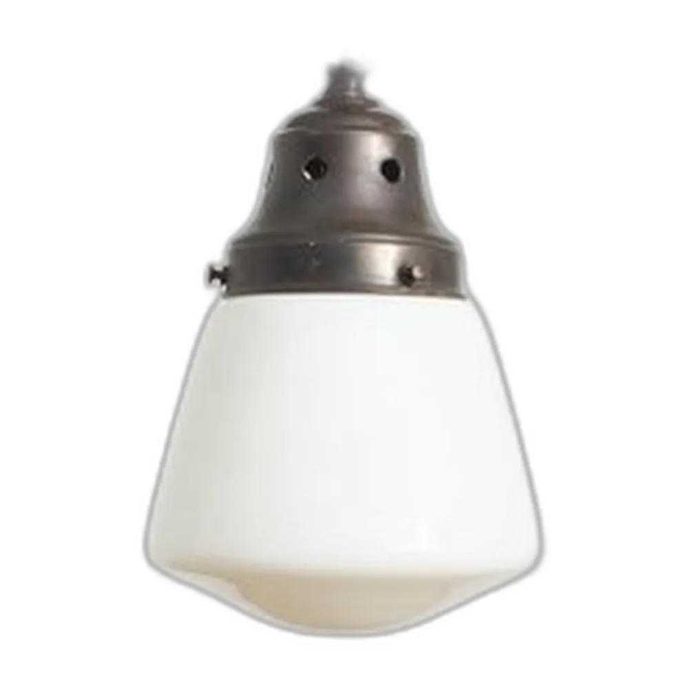 Vintage Art Deco Kirchen-Hängelampe aus Opalglas, 1940er