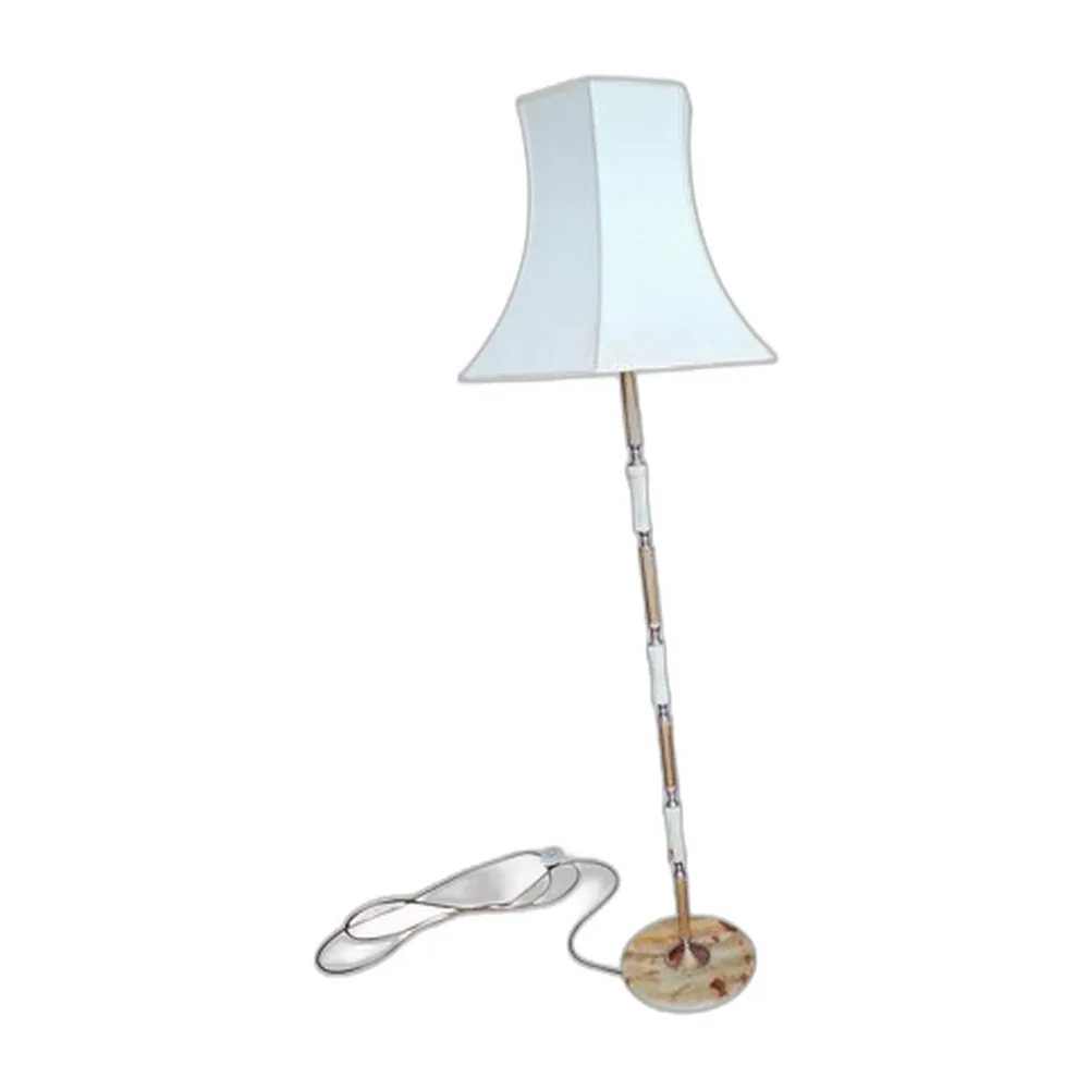 Vintage Art Deco Stehlampe aus Onyx mit Messingständer, 1930er