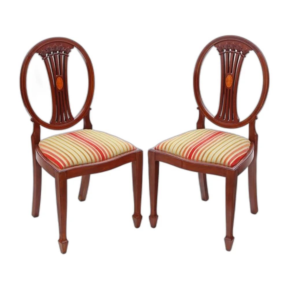 Antike georgianische Esszimmerstühle aus Mahagoni, 1910, 2er Set