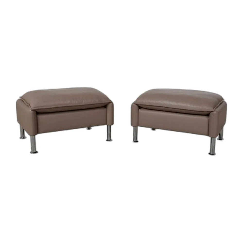 Braune Porto Hocker aus Leder von Erpo, 2er Set