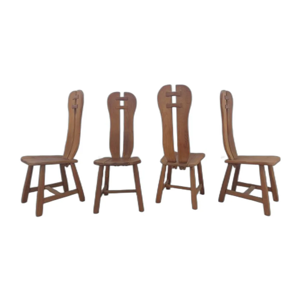 Brutalistische belgische Stühle von De Puydt, 1960er, 4er Set