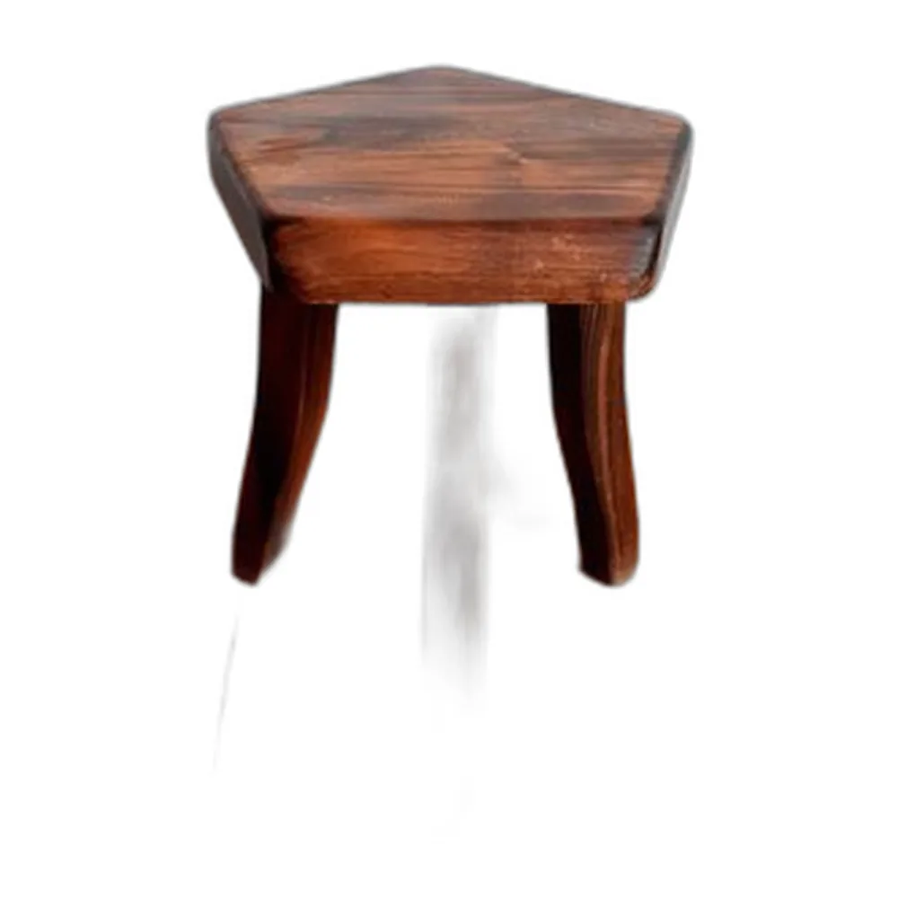 Brutalistischer Hocker aus Holz, 1960er