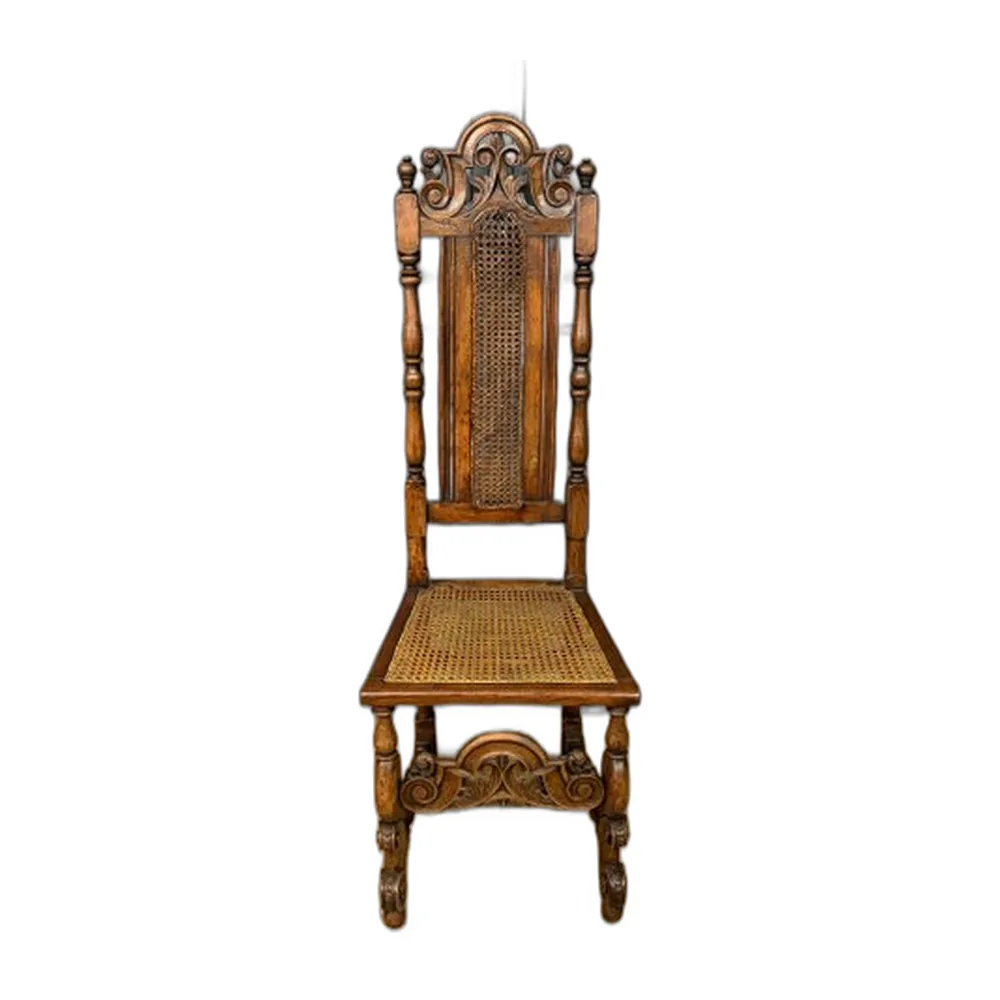Caroleanischer Stuhl mit Hoher Rückenlehne, 1680er