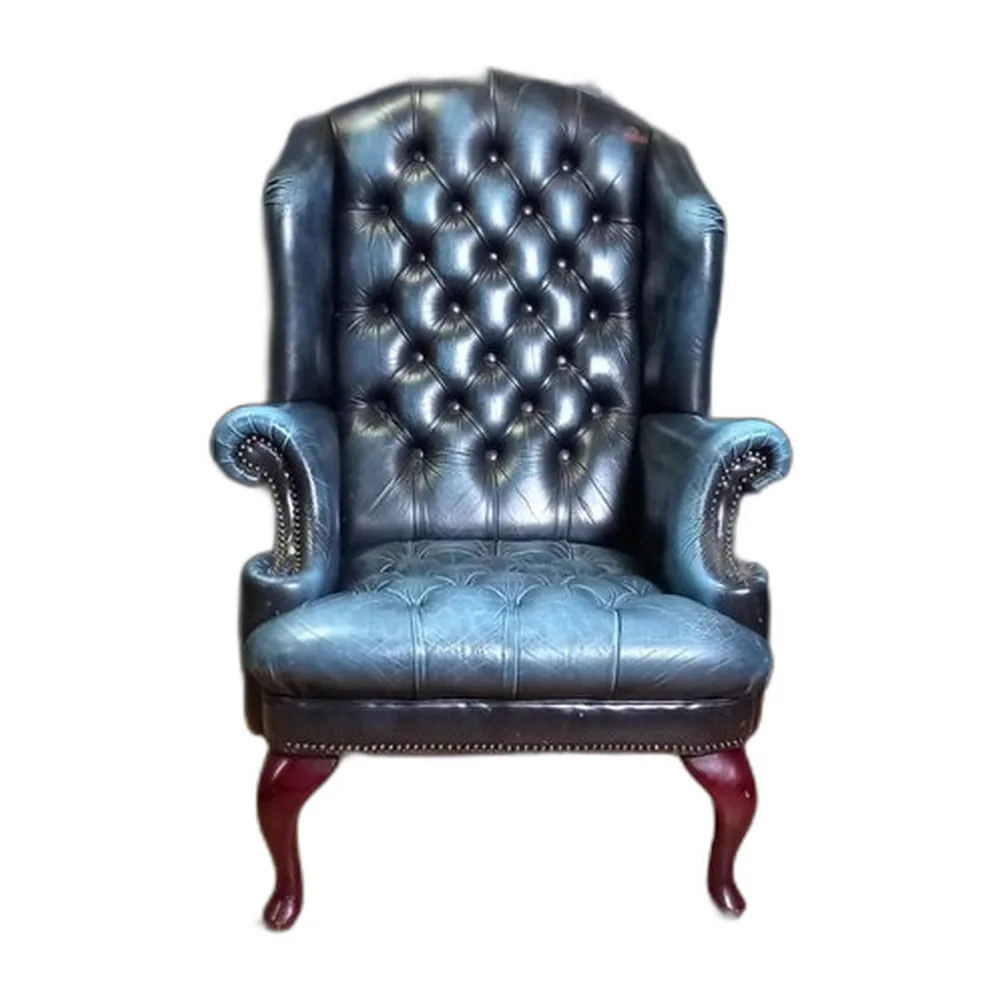 Chesterfield Barrelback Clubsessel in Blau, 1970er