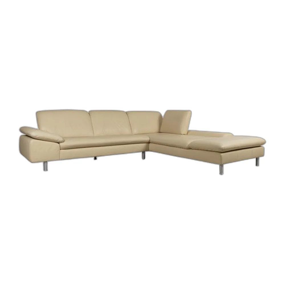 Cremefarbenes Ecksofa aus Leder von Loop
