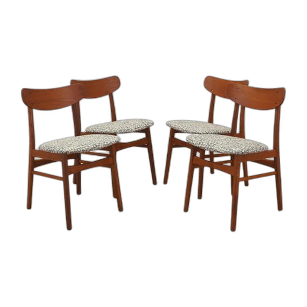 Dänische Teak Stühle, 1970er, 4er Set
