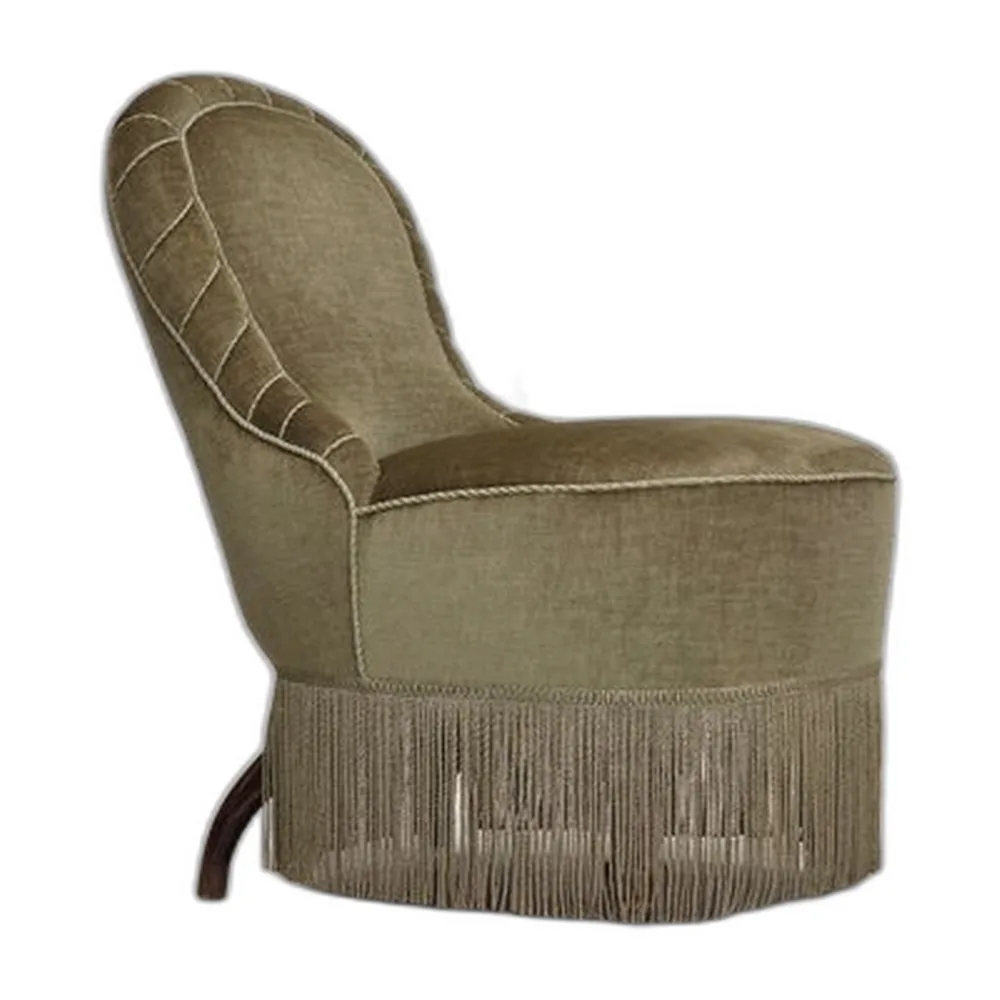 Dänischer Sessel in Grünem Möbel Velours, 1960er