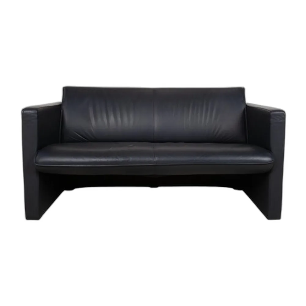 Dunkelblaues 2-Sitzer Ledersofa von Leolux