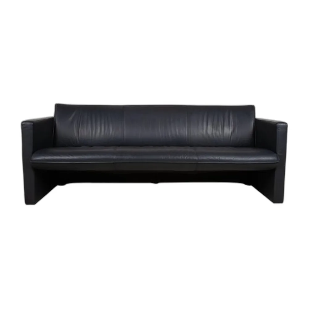 Dunkelblaues 3-Sitzer Ledersofa von Leolux