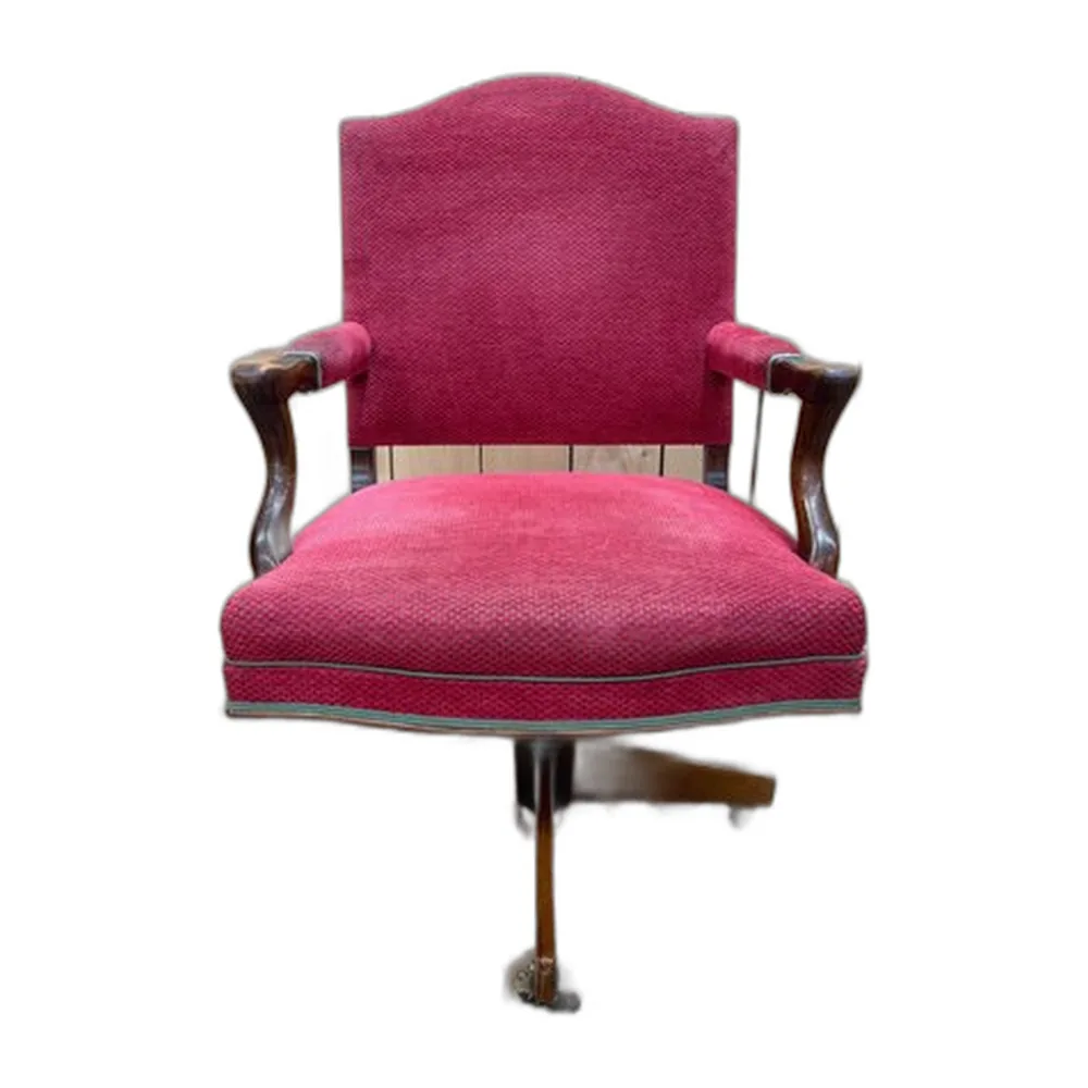 Edwardianischer Drehstuhl aus Holz & Gusseisen, 1920er