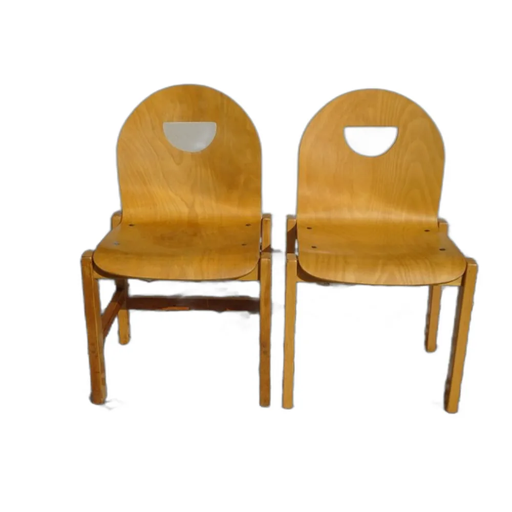 Esszimmerstühle aus Hellem Buchenholz, 2er Set