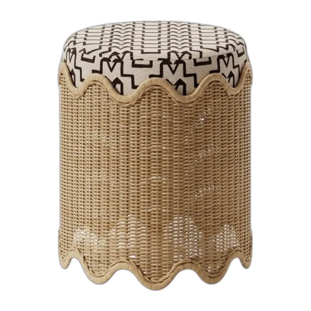 Fidji Pouf aus Rattan von Popus Editions