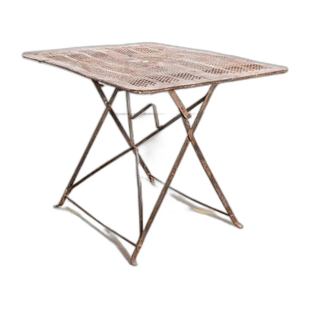 Französischer Tisch mit perforierter Tischplatte im Stil von Mathieu Matégot, 1960er