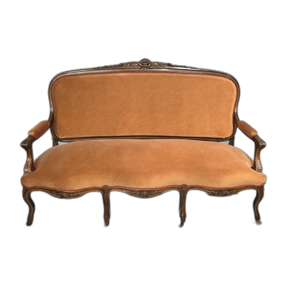 Französisches Sofa aus Nussholz, 1880er