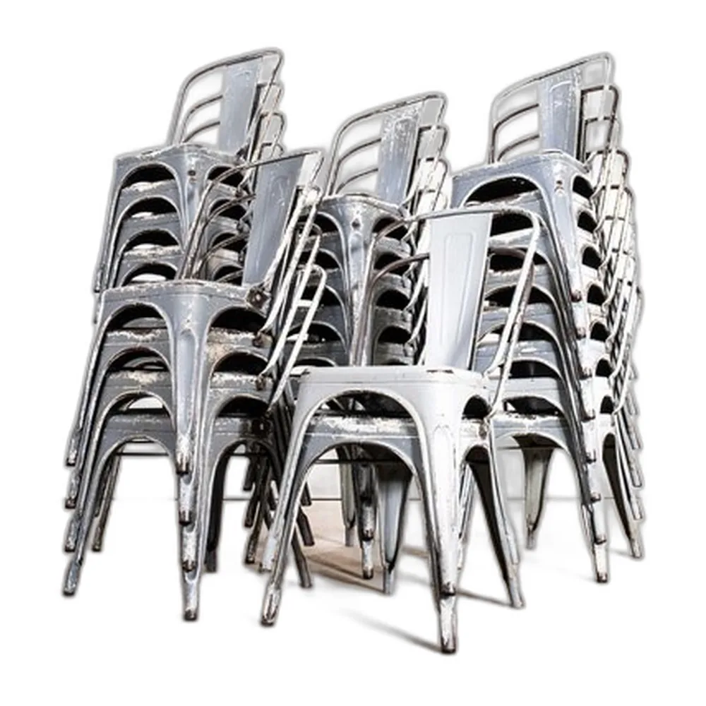 Graue Outdoor Esszimmerstühle von Tolix, 1960er, 4er Set