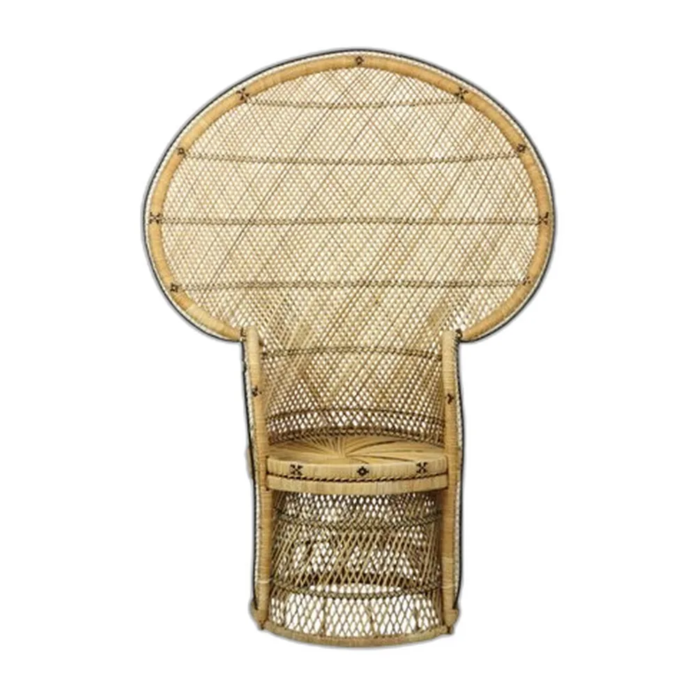 Großer Boho Peacock Emanuelle Stuhl aus Rattan, 1960er