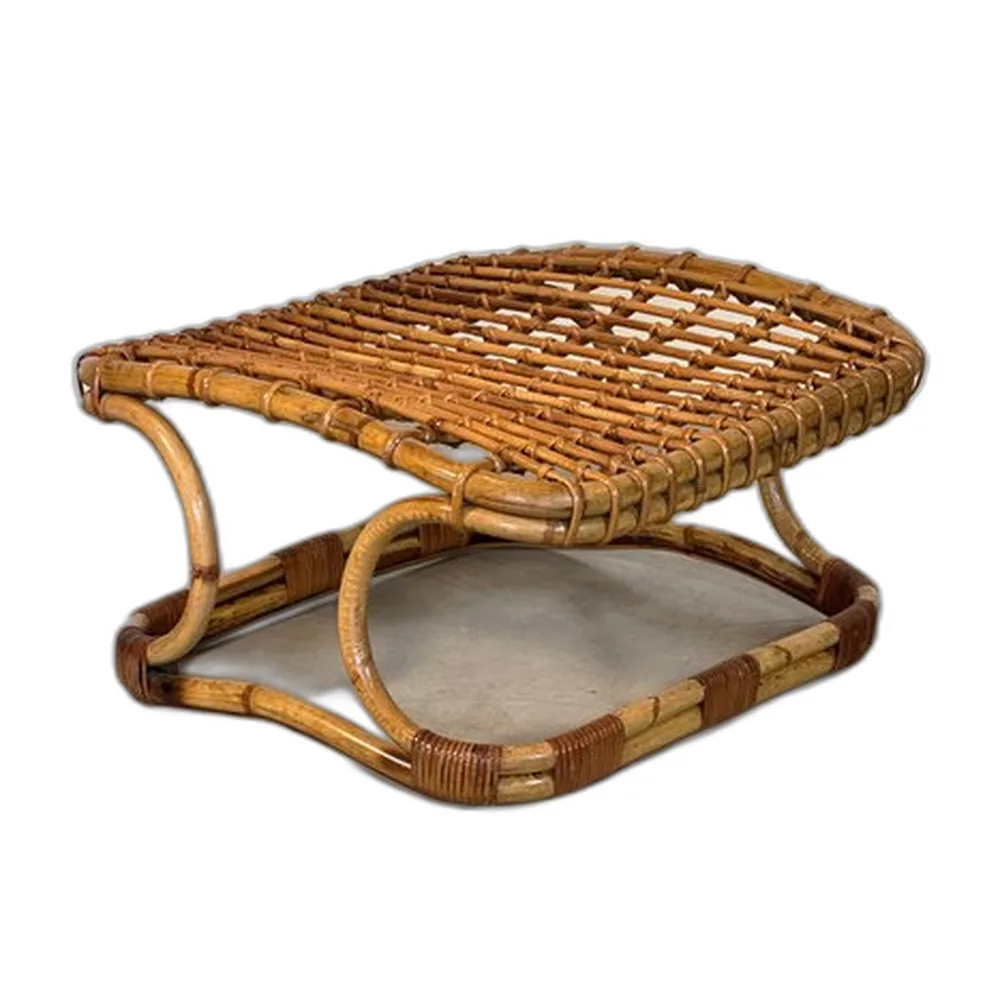 Hocker aus Bambus im Stil von Tito Agnoli, 1970er