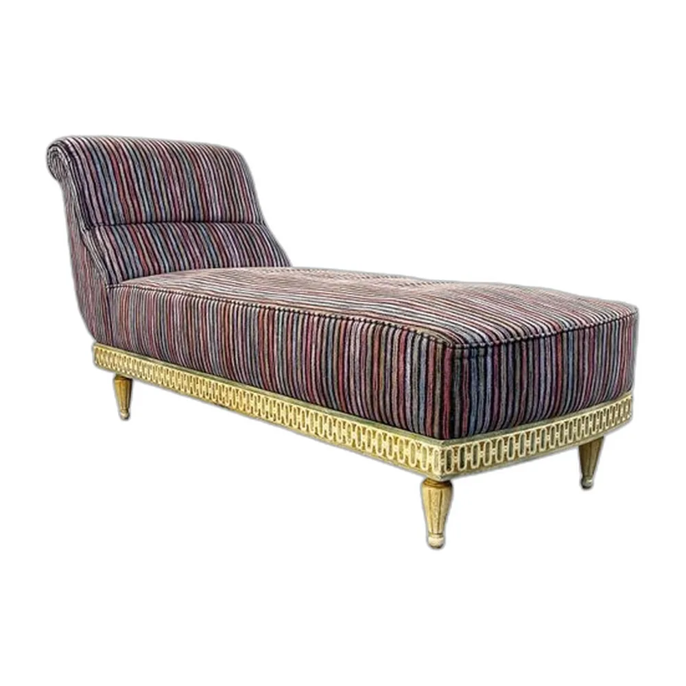 Italienische Mid-Century Chaiselongue mit gestreiftem Missoni Bezug, 1950er
