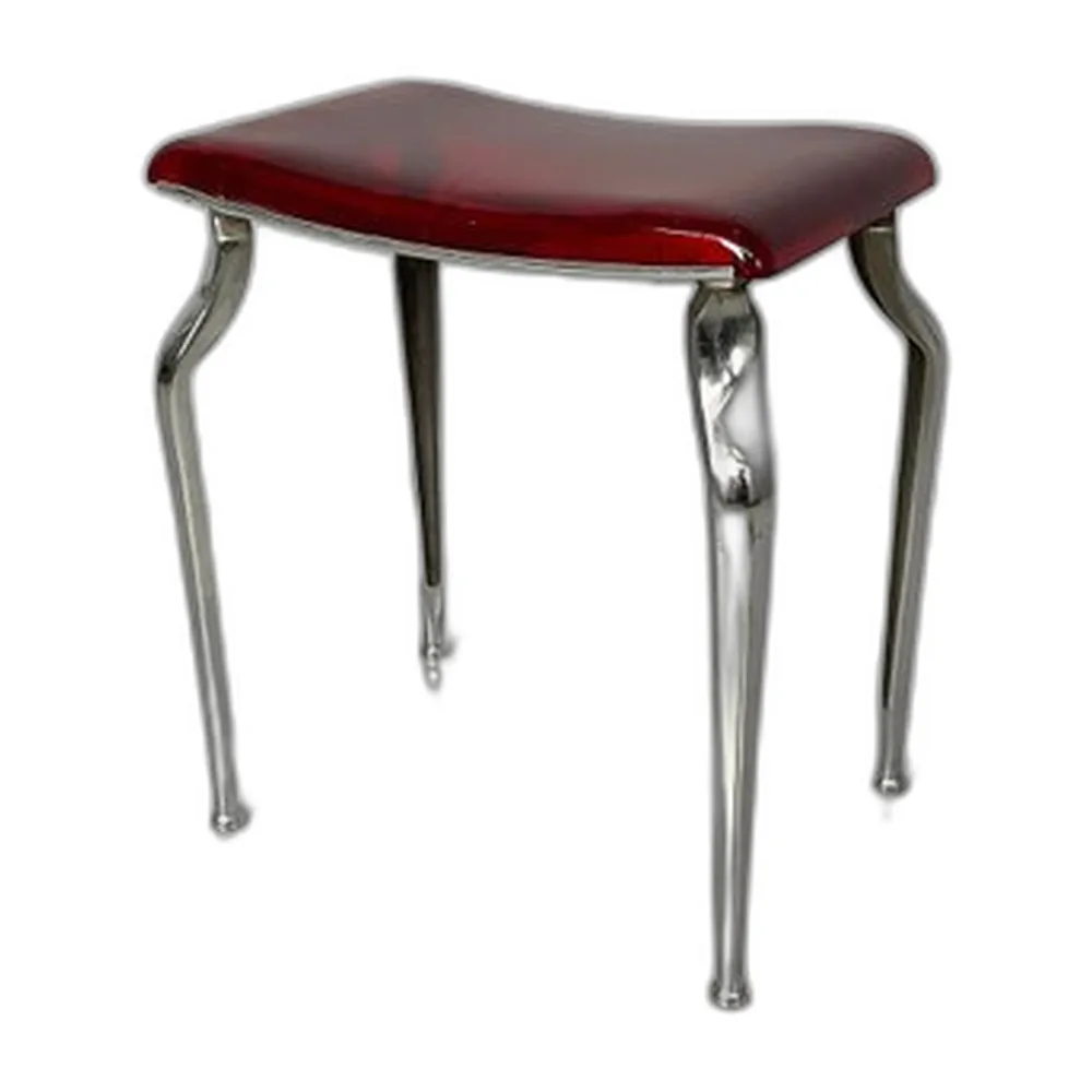 Italienischer Art Deco Hocker aus Bakelit & Metall, 1930er