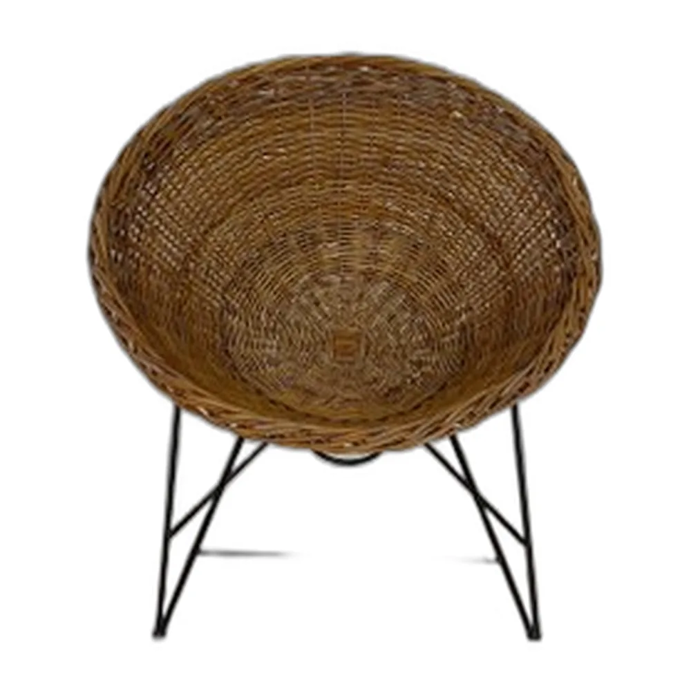 Kegelförmiger Vintage Stuhl aus Korbgeflecht, 1960er