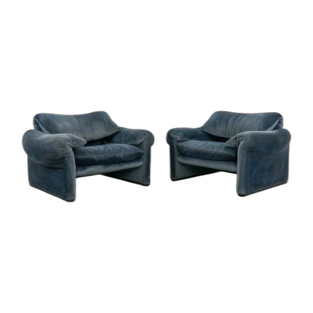 Maralunga Sessel von Vico Magistretti für Cassina, 1980er, 2er Set