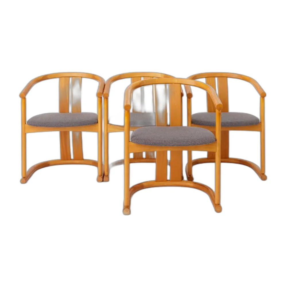 Mid-Century Modern Buchenholz Esszimmerstühle von Casala, 1970er, 4er Set