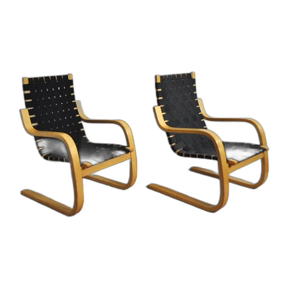 Modell 406 Sessel von Alvar Aalto für Artek, 2er Set