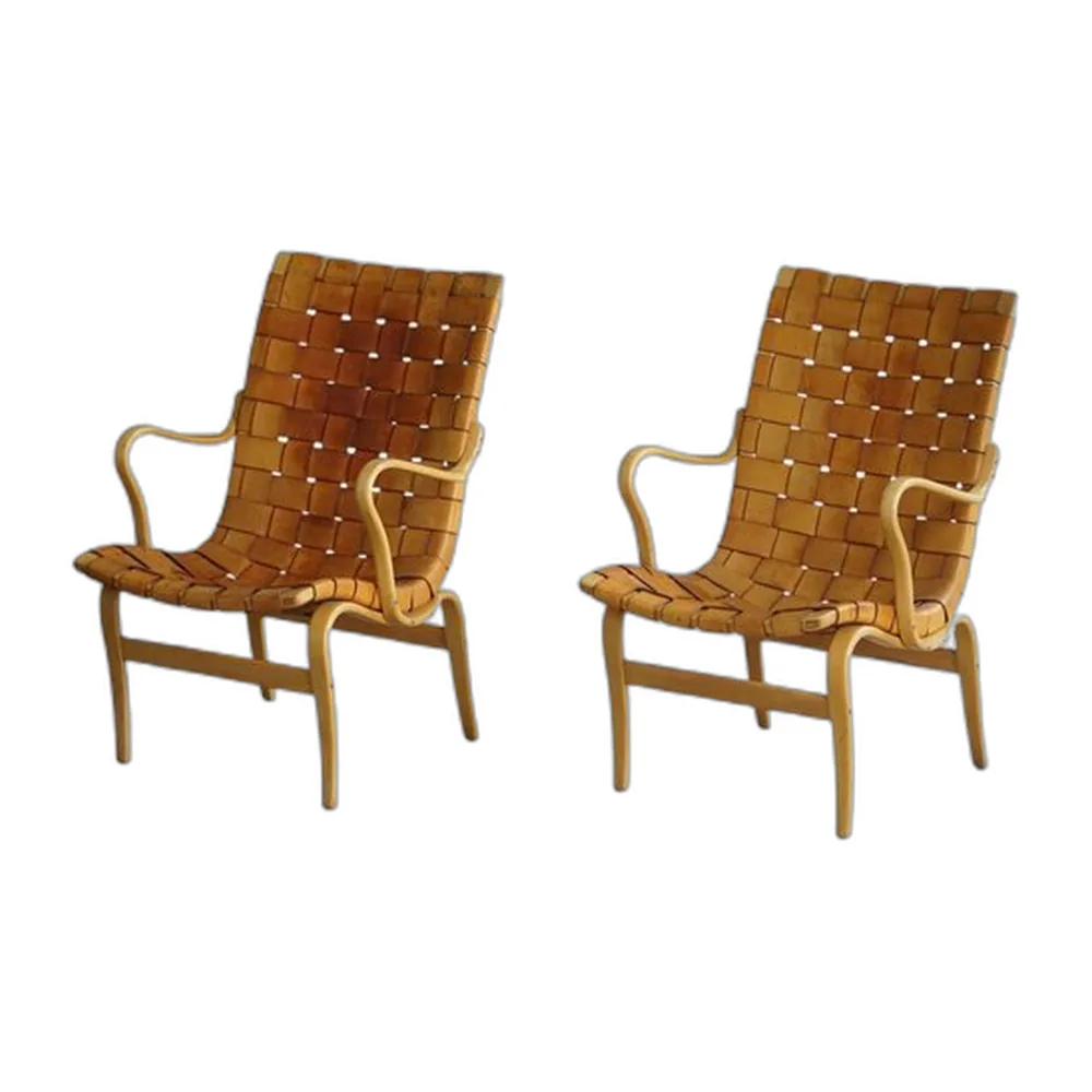 Moderne schwedische Mid-Century Modell Eva Stühle von Bruno Mathsson, 1960er, 2er Set